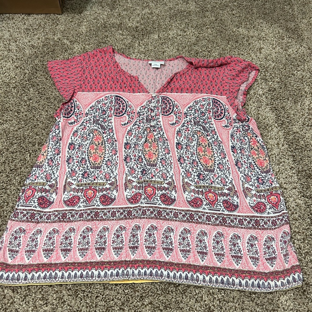 Pink Paisley Blouse Liz Claiborne